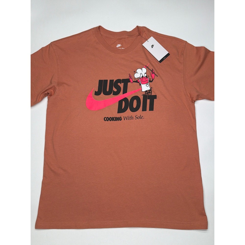 Nike Men's Just Do‎ It Cooking With Sole Graphic Tee Orange NWT Size M